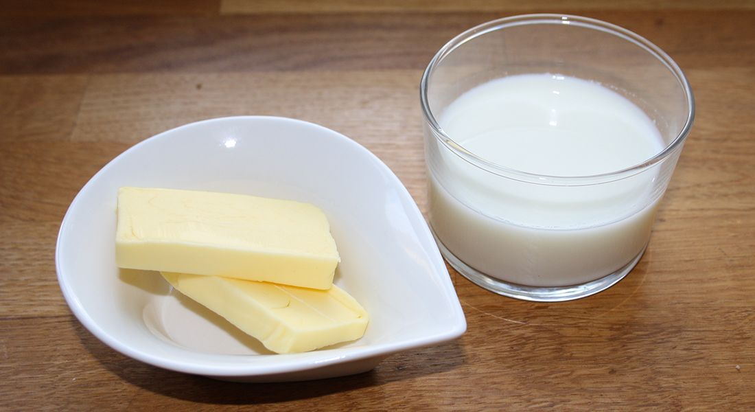 Milk and butter